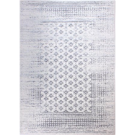 BASHIAN Bashian E110-IV-76X96-5362 Everek Collection Geometric Transitional Polypropylene Machine Made Area Rug; Ivory - 7 ft. 6 in. x 9 ft. 6 in. E110-IV-76X96-5362